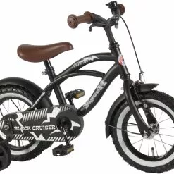Volare Black Cruiser 12" Drengecykel Med Støttehjul