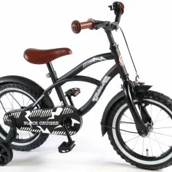 Volare Black Cruiser 14" Drengecykel Med Støttehjul