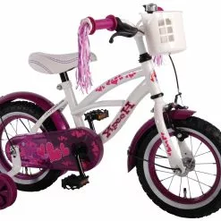 Volare Heart Cruiser Pigecykel 12" Hvid/Pink